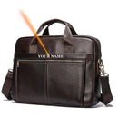 Westal Herren Aktentaschen Umhängetasche Herren Echtleder 14 Zoll Laptoptasche Herren Leder Büro Business Taschen für Dokument 8572