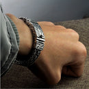 BOCAI New Real Solid S925 Pure Silver Bracelet for Man Personality Woven Bracelet Domineering  Retro Fashion Holiday Gifts