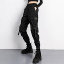 Women Elastic Waist Loose Streetwear Cargo Pants Female Fashion Ankle-length Jogging Trousers Ladies Plus Szie Casual Pants