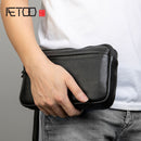Bolso de mano AETOO, bolso de cuero para hombre, bolso de mano con muñequera, bolso informal de tendencia para hombre