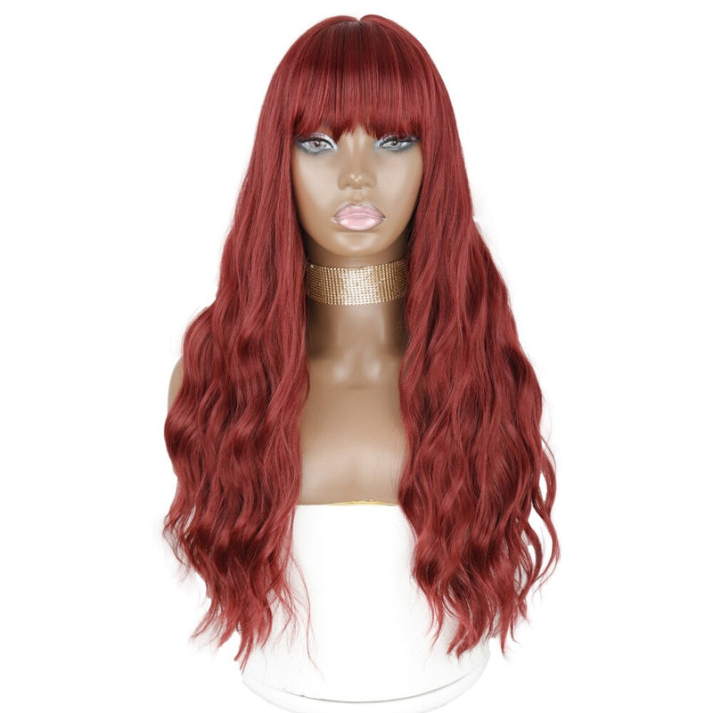 AZQUEEN Synthetic Wigs Long Straight Orange Color Women cosplays Wig 30 Inches Central Part Hair Silver Grey White Red Colour