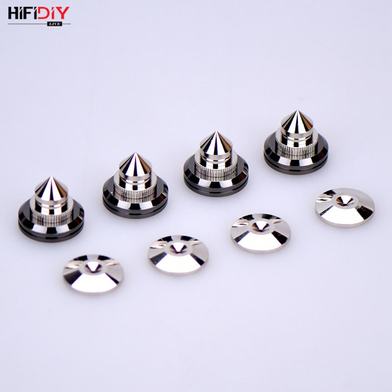 HIFIDIY LIVE 4 Sets or 4 PCS speakers Stand Feet Foot Pad Pure copper silver loudspeaker box Spikes Cone Floor Foot Nail M28*26