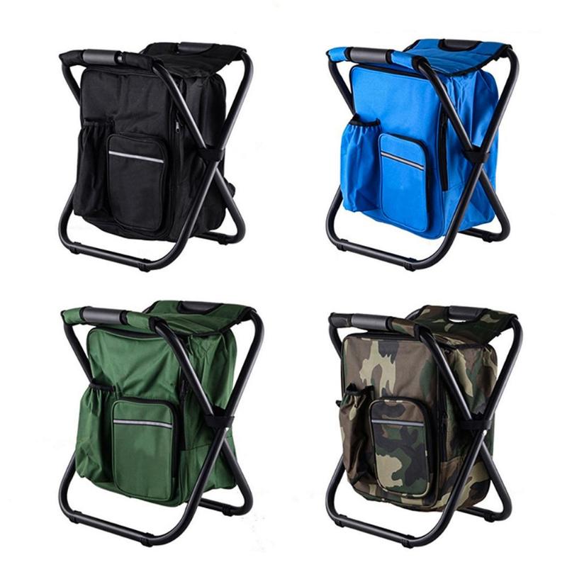 2 in 1 Klappbarer Angelstuhl Tasche Angelrucksack Stuhlhocker Praktisch verschleißfest für Outdoor-Jagd-Kletterausrüstung