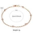 Conjunto de joyería fina de oro rosa 585 para mujer, conjunto de collar de pulsera de cadena de eslabones de cuentas marinas, regalos de joyería de boda para fiesta de mujer CS09