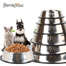 Benepaw Stainless Steel Water Food Dog Bowl Durable Small Medium Large Dog Feeder Pet Anti-skid Puppy Cat Feeding Drinking Bowl