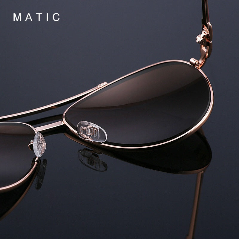 MATIC Damen Retro Pilot Aviation Sonnenbrillen für Damen Qualität rosa verspiegelte Sonnenbrillen Brillen Luxusmarke Zonnebril Dames
