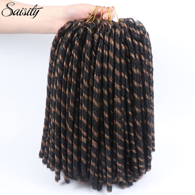 Saisity 14''faux locs pelo de ganchillo rastas suaves y ligeras trenzas de ganchillo extensiones de cabello de ganchillo sintético 15 hebras/paquete