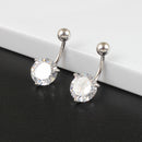 Belly button ring real 925 sterling silver prong 10mm zircon clear stone body jewelry free shipping navel ring piercing jewelry