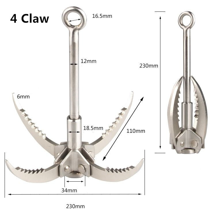 Outdoor Climbing Survival Faltbarer Kletterhaken Greifhaken Kletterklaue Karabiner Werkzeug