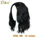 DIFEI 14" Short Curly Synthetic Hair Women Lady Daily Costume Cosplay Wig Natural Black High Temperature Fiber