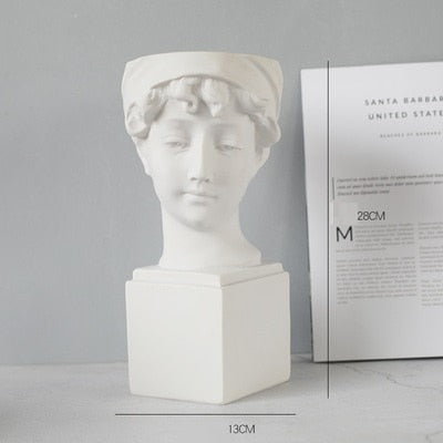 Jarrón con retrato creativo cabeza humana decoración del hogar resina David Medici Venus figurita adornos decorativos de estilo nórdico moderno R1958
