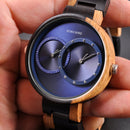 BOBO BIRD Ultra Thin Men Watch Relojes de madera originales 2 Time Zone Display Reloj de pulsera de cuarzo horloges mannen