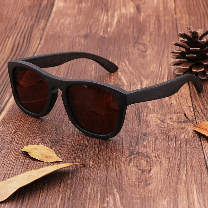 Retro men polarized women sunglasses Black wood Kids Couples sun glasses handmade  UV400 With bamboo wooden box