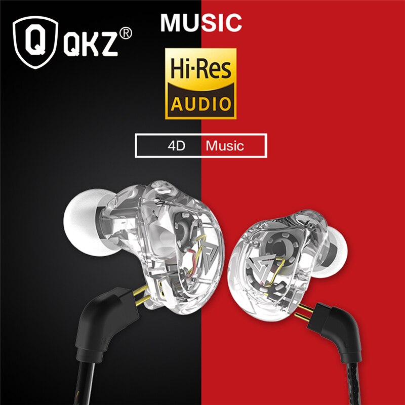New QKZ VK1 4DD In Ear Earphone HIFI DJ Monito Running Sport Earphones Earplug Headset Earbud ZS10 ZS6 fone de ouvido audifonos