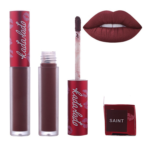 Marca Lip Gloss Impermeable Nude Larga duración Mate Liquid Lipstick Kit Red Lip Stick Lip Makeup Lipgloss Belleza Cosméticos Set