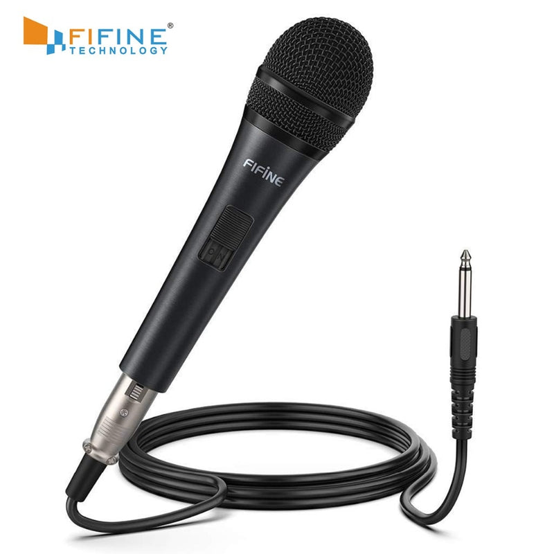 Fifine Dynamic Microphone for Speaker Vocal Microphone for Karaoke with On/Off Switch Includes 14.8ft XLR   to 1/4&#39;&#39; Connection