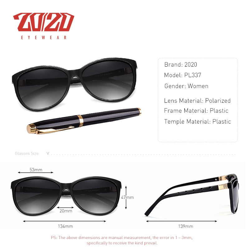 20/20 Brand Design Women Cat eye Sunglasses Female Retro Style Polarized Glasses Shades UV400 Oculos de sol Feminino PL337