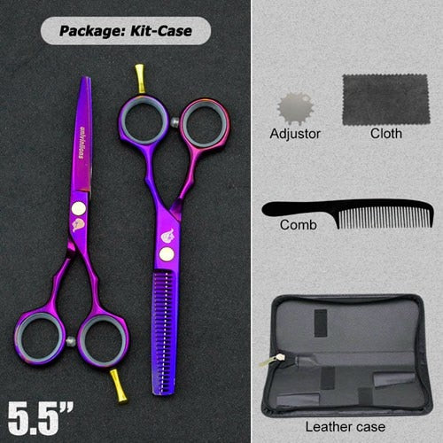 Tijeras de pelo negro de 5,5 ", tijeras de afeitar, tijeras calientes, diseños de corte de pelo, herramientas de peluquería baratas, cortadora de pelo, tijeras para niños