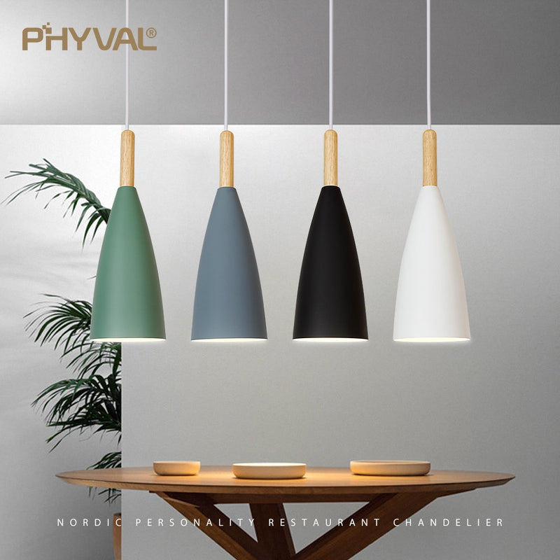 Modern Pendant Lamp Nordic Pendant Light for Dinning Room Restaurant Bedroom LED Hanging Lamp E27 Aluminum LED Night Lighting