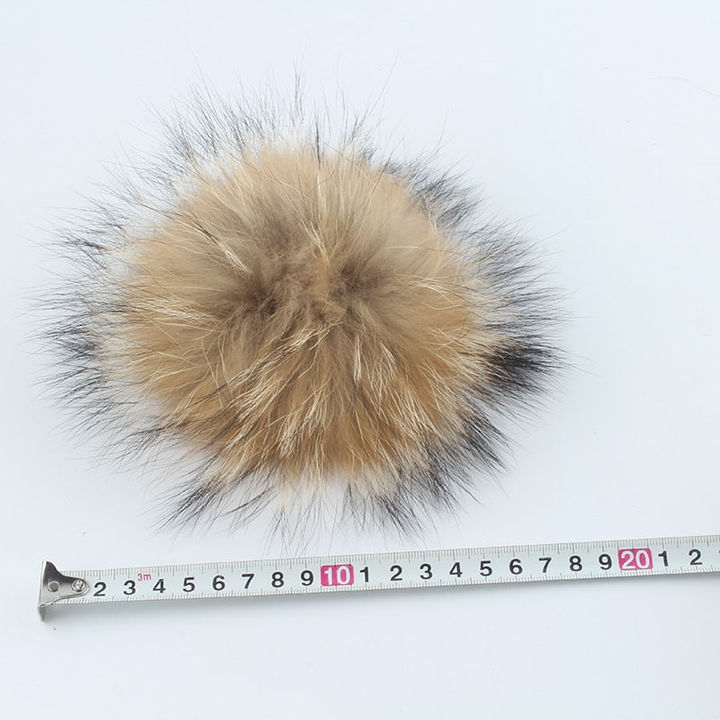 Autumn Winter Pompom Beanie Hat Women Wool Knitted Skullies Beanies Casual Female Cashmere Cap Real Raccoon Fur Pompom Hat