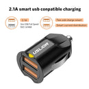 Adaptador de cargador de coche USB USLION Mini de 2 puertos para iPhone Samsung QC3.0 cargador USB de carga rápida para teléfono móvil cargador de coche USB Dual