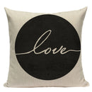Pop Geometric Animal Cushion Cover Black White Linen Cushion Decorative Pillowcase Square High Quality Print Custom Throw Pillow