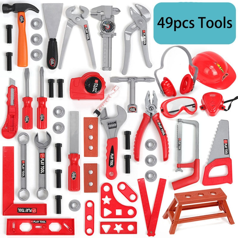 49PCS/Set Garden Tools Toys Pretend Play Repair Tool Toys Environmental Plastic Engineering Maintenance Tools Toys For Children