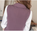 2022 New Spring Elegant Purple Women's Vest Office Lady Korean Long Sleeveless Jacket Fashion Slim Black Female Coat Veste Femme