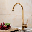 Antique Brass Finish Kitchen Faucet Bronze Single Handle Hot and Cold Water Sink Tap 360 Swivel Bathroom Sink Mixer Taps EK5013