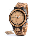 BOBO BIRD Hombres Relojes de pulsera Movimiento de cuarzo Calendario completo Reloj de madera Semana Pantalla relogio masculino en caja de regalo