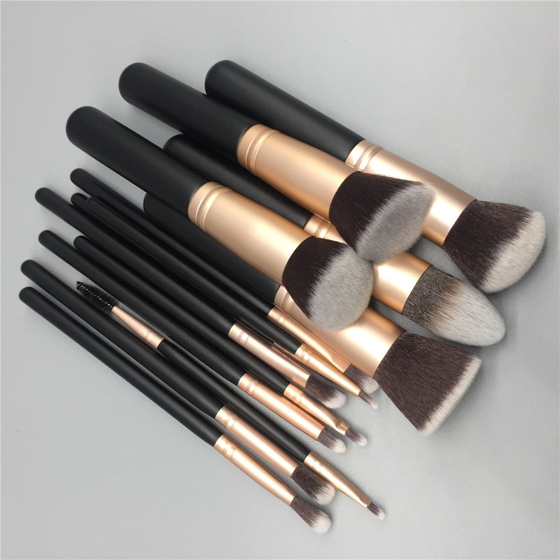 14pcs makeup brushes set for foundation powder blusher lip eyebrow eyeshadow eyeliner brush cosmetic tool