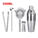 UPORS Edelstahl-Cocktail-Set 550 ml/750 ml Cocktail-Shaker-Set mit Stößel, Jigger, Barlöffel, Eiszange, Barkeeper-Kit, Bar-Set