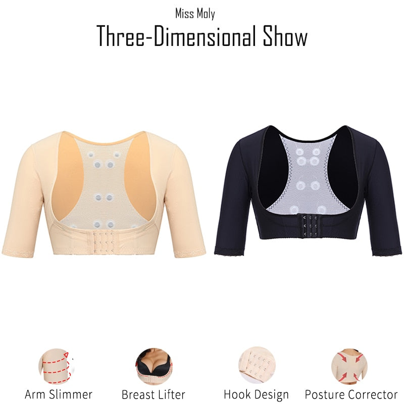 Miss Moly Seamless Arm Shaper Chest Lifter Corrective Underwear Invisible Slimming Shapewear Body Slimmer Modeling Tops Corset