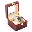 New Wood Watch Box Storage Red Watch Collection Box With Gold Lock Jewelry Organizer For Women
