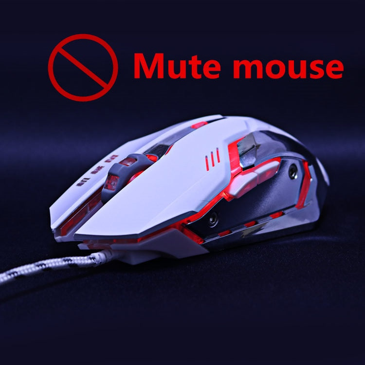 Silent Mute Noiseless 3200dpi Anpassung USB 6D Wired Optical Computer Gaming Mouse LED Mäuse für Computer PC Laptop für Dota 2