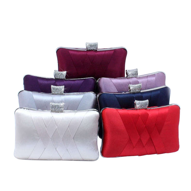 Bolsos de mano para mujer, bolso de satén para novia, bolso de diseñador, bolsos de noche suaves, bolso de mano para fiesta, bolso de mano para boda, bolso de hombro 7395