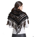 Winter Women Mink Fur Shawl Scarf Natural Color with Hook Fashion Beautiful Warm.
