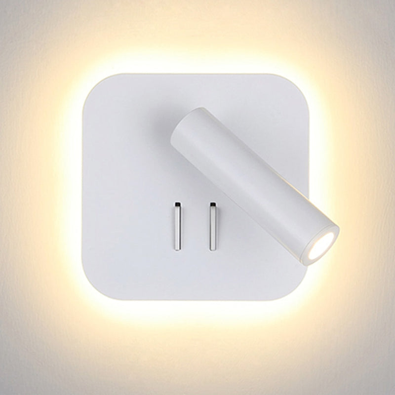 Nordic LED Wall Lamp with switch 3W spotligh 6W backlight free rotation Sconce indoor wall light For Home Bedroom Bedside light