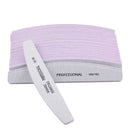 50 Uds., venta al por mayor, lima de uñas gris, 100/180, limas de lijado para decoración de uñas, salón de manicura, punta de Gel UV, herramienta de pedicura, Lima a ongle