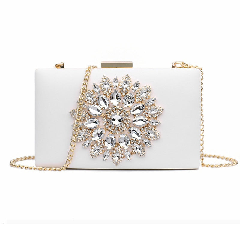 Weiße Frauen Handtasche Hochzeit Clutch Geldbörse Braut Abend Kristall Sommer Taschen für Frauen 2020 Luxus Kleine Umhängetaschen ZD1333