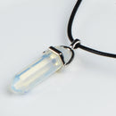 LFPU Natural Stone Pendant Bullet Shape Healing Point Crystal Stone Pendant Necklace Women Jewelry