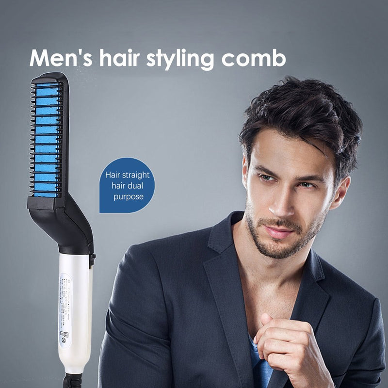 Alisador de barba rápido para hombres, peine Styler, rizador de pelo multifuncional, herramienta de tapa de exhibición, envío directo