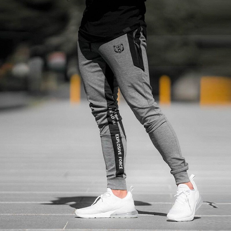 Mens Joggers Pantalones casuales Fitness Hombre Ropa deportiva Chándal Bottoms Pantalones de chándal ajustados Pantalones Black Gyms Joggers Pantalones de chándal