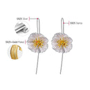 Lotus Fun Echt 925 Sterling Silber 18 Karat Gold Handgemachter Feiner Schmuck Süße Blühende Mohnblumen Ohrringe für Frauen Brincos