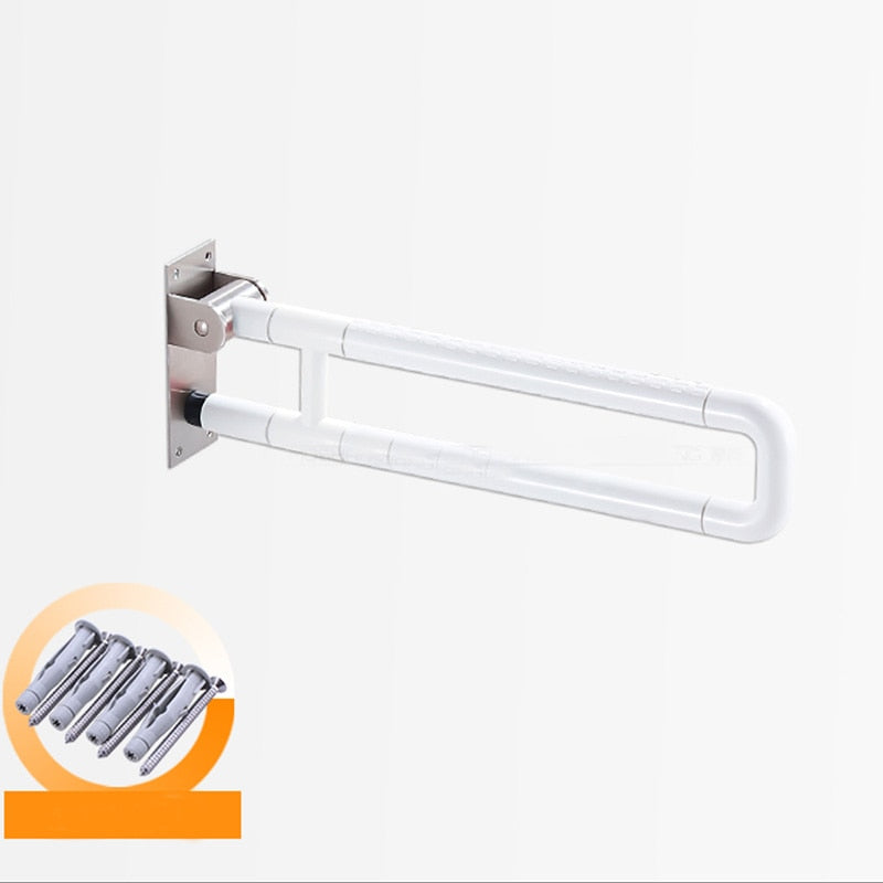 Flip Up Toilet Safety Frame Rail Shower Grab Bar for Elders Senior Kids Care, Bathroom Handrail, Folding Seat, Bath Chair