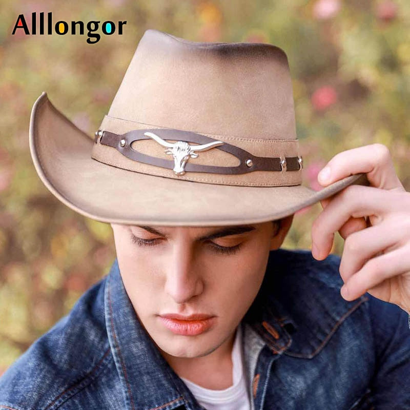 High Quality Western Cowboy Hat Men Women 2022 Faux Leather Cappello Classics Dad chapeau homme  Vaquero cowboy Vintage Cap