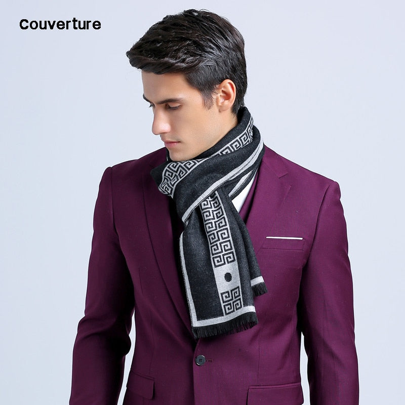 New letter luxury brand Business mens Scarf silk Cashmere scarf Shawl good quality winter Warm Scarves Men 180*30 cm