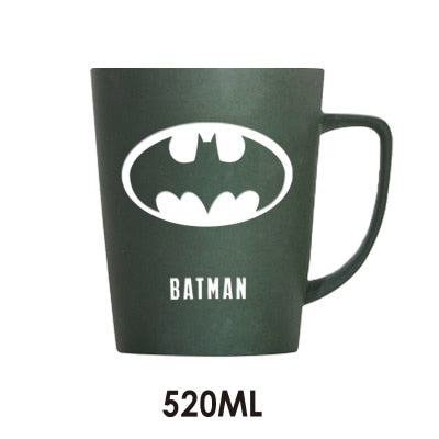 Super Hero Mug With Wood Cover and Spoon Pure Color Mugs Cup Kitchen Tool Gift