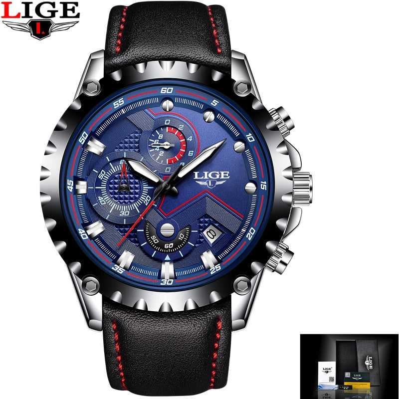 LIGE Marke Herrenmode Uhren Herren Sport Wasserdichte Quarzuhr Mann Vollstahl Militäruhr Armbanduhren Relogio Masculino