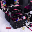 Bolsa de maquillaje de alta calidad, bonita caja de cosméticos para mujer, capas plegables informales, estuche de almacenamiento de viaje profesional, maleta de gran capacidad